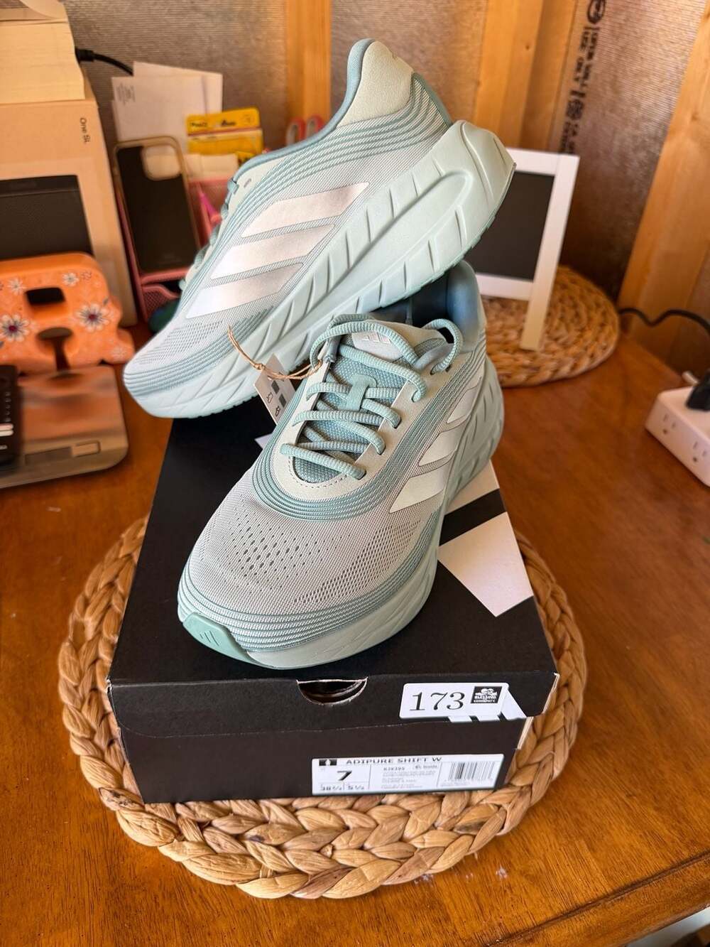 Adidas Adipure Shift W Size 7 Green Running Shoes